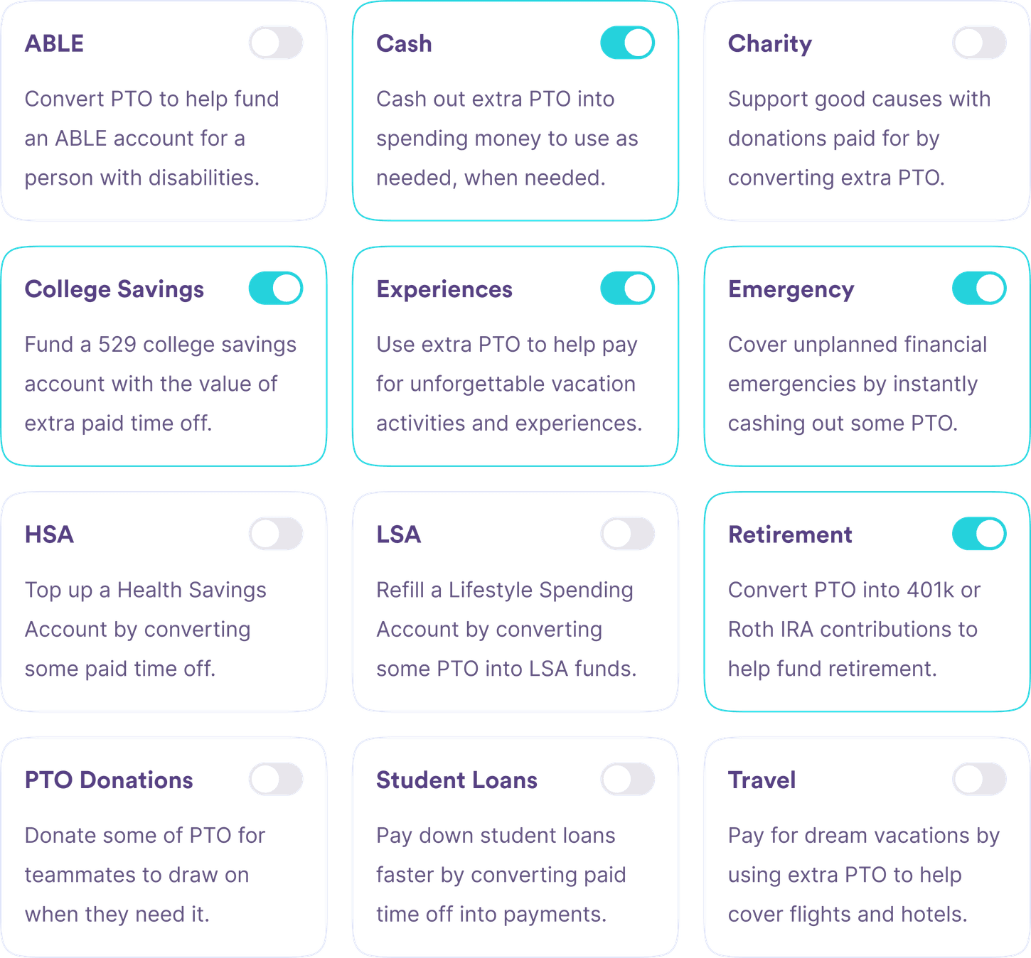 PTO Payout Channels