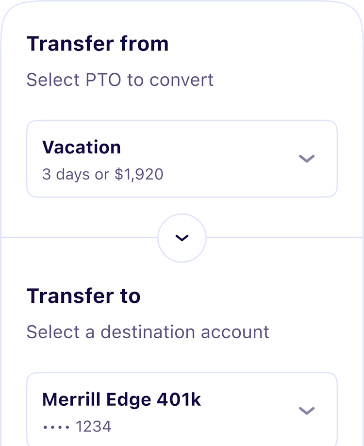 Turn paid time off into financial peace of mind table
